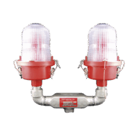 Lámpara de Obstrucción Roja Certificada/ Luz Fija Tipo L-810 Doble LED/ 120 - 240 Vca/ Luz Infraroja