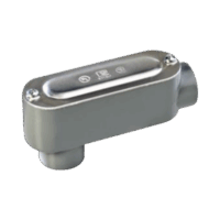 OLB0306C-p.png Caja oval roscada tipo LB de 2" (50.8 mm) Incluye tapa y tornillos.