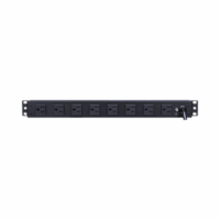 PDU15B8R-p.png PDU Básico Para Distribución de Energía, Con 8 Tomas NEMA 5-15R Traseras, 1UR, 15 Amp, 120 Vca