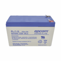 PL712-p.png Batería 12 Vcc / 7 Ah / UL / Tecnología AGM-VRLA / Para uso en equipo electrónico Alarmas de intrusión / Incendio/ Control de acceso / Video Vigilancia / Terminales F1 / Cargador recomendado CHR-80.