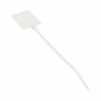 PLF1MAC-p.png Cincho de Identificación Tipo Bandera, 130 mm largo x 2.5mm ancho, Área de Marcado de 19.1 x 26.4 mm, Nylon 6.6, Color Natural, Bolsa de 100pz