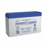 PS6100F1-p.png Batería 6V, 12AH, Para Respaldo, Tecnologías AGM/VRLA, 5 Años Vida Útil, Terminales F1, Reconocida UL