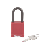 PSL8-p.png Candado de Bloqueo LOTO de Seguridad Dieléctrico, Con Llave Única, Diámetro de 6.5 mm, Color Rojo