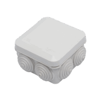 PST0808ER-p.png Gabinete Derivación de Plástico (89 X 89 X 50 mm) con 7 Glándulas de Goma