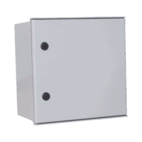 Gabinete de Poliéster IP65 Uso en Intemperie (400 x 400 x 200 mm) con Placa Trasera Interior de Plástico (Incluye Chapa y Llave).