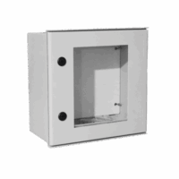 Gabinete de Poliéster IP65 Puerta Transparente, Uso en Intemperie (400 x 400 x 200 mm) con Placa Trasera Interior de Plástico (Incluye Chapa y Llave).