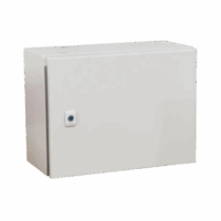 Gabinete de Acero IP66 Uso en Intemperie (500 x 300 x 300 mm) con Placa Trasera Interior Metálica y Compuerta Inferior Atornillable (Incluye Chapa y Llave T).