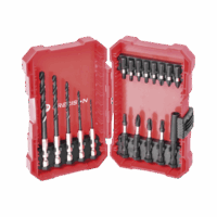 PSTC01002-p.png Juego de 18 Puntas y Brocas para Taladro, con Entrada Hexagonal de 1/4", Incluye Estuche.