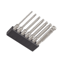 Juego de 7 Puntas Allen Milimétricas con Cabeza Redonda  para Destornillador de entrada Hexagonal de 1/4"