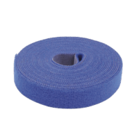 Cinta Autoadherente / de Contacto de Color Azul, Espalda con Espalda (Gancho y Bucle) de 1.6 cm x 25 metros.