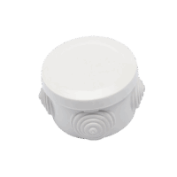 PSTC70ER-p.png Gabinete Derivación de Plástico Circular con 4 Glándulas de Goma (70 diámetro X 48 alto mm)