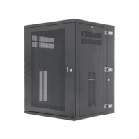 PZWMC18P-p.png Gabinete PanZone de Montaje en Pared, de 19in, Puerta Ventilada, 18 UR, 635mm de Profundidad, Color Negro