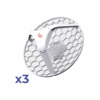 RBLHG5KIT-p.png Paquete 3 (LHG 5) Cliente y PtP en 5 GHz 802.11 a/n, Antena Integrada de 24.5dBi, Hasta 316mW de Potencia.