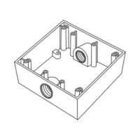 RC0483-p.png Caja Cuadra de 3/4" a Prueba de Intemperie/ Cuenta con 2 salidas.