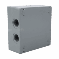 RC0493-p.png Caja Condulet Cuadrada de 3/4" (19.05 mm) con 4 bocas a prueba de intemperie.