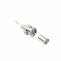 Conector BNC Macho de Anillo Plegable para Cable Belden 8281 tipo RG-59/U, Níquel/ Oro/ Delrin.