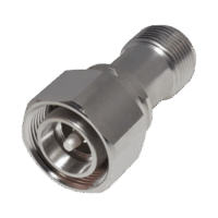 RFD43MNF-p.png Adaptador en Línea de Conector 4.3-10 Macho a N Hembra, Bronce Blanco/ Plata/ Teflón.