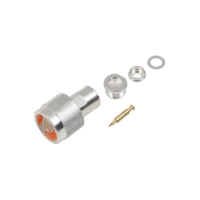 Conector N Macho de Rosca para Cables RG-8/X, LMR-240, BELDEN 9258, Plata / Oro / Teflón.