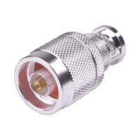 RFN10401-p.png Adaptador en Línea, de Conector N Macho a BNC Macho, Plata/ Oro/ Teflón.