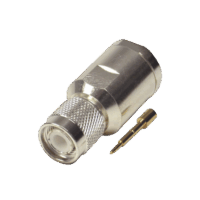 Conector TNC Macho de Rosca en 50 Ohm para cable LMR-400, 9913, 8214, CNT-400, RG8/U-SYS, RFLASH-1113, Plata/ Oro/ Teflón.