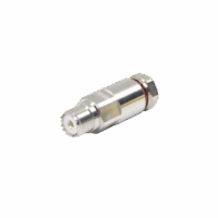 Conector UHF Hembra (SO-239) de Rosca para cable LDF4-50A, Bronce Blanco/ Plata/ Teflón.
