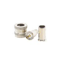 Conector Mini UHF Macho, 50 Ohm, de Anillo Plegable para Cables RG-58/U, RG-142/U, Niquel/Oro/Delrin.