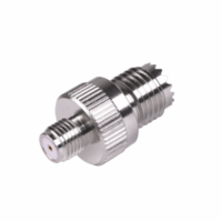 RFU642-p.png Adaptador en Línea de Conector Mini-UHF Hembra a SMA Hembra, Níquel/ Oro/ Teflón.