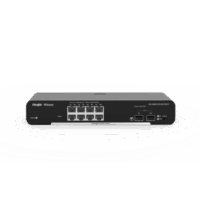 RGNBS31008GT2SFPP-p.png Switch Administrable PoE Capa 2, con 8 puertos Gigabit PoE 802.3af/at + 2 SFP para fibra 1Gb, gestión gratuita desde la nube, 125w