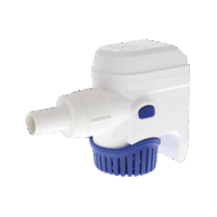 Bomba sumergible de achique automatizada de 800 galones por hora, para conexión de 24 Volts de corriente directa.