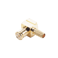 Conector MCX Macho en Ángulo Recto de Anillo Plegable para Cable RG-174/U, 8216, Oro/ Oro/ Teflón.