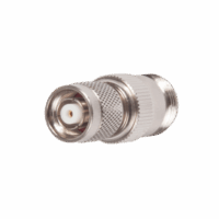 RP1234-p.png Adaptador en Línea, de Conector TNC Macho Inverso a N Hembra, Niquel/ Oro/ Teflón.