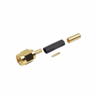 Conector SMA Macho Inverso de Anillo Plegable para Instalar en Cables RG-174/U y RG-316/U.