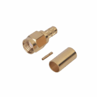 Conector SMA Macho Inverso de anillo plegable para cable RG-142/U, Oro/Oro/Teflon.