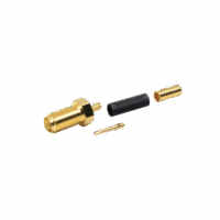Conector SMA Hembra de Anillo Plegable para Cables RG-174/U, 8216, Oro/ Oro/ Teflón.