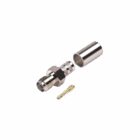 Conector SMA Hembra de Anillo Plegable para Cables RG-8/X, LMR-240, 9258, Niquel/Oro/Teflón.