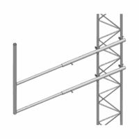 Brazo tipo "F" para tramos STZ-30, galvanizado por electrólisis.