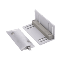 SF3012-p.png Contacto magnético para piso uso rudo con 55cm de cable blindado / GAP 75mm / Placa de montaje de "L".