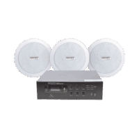 KIT de Amplificador de 120W para Escritorio | 3 Altavoces de Plafón de 5.5in | 3.75 - 30W | Sistema 70/100V