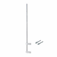 Mástil Liviano de Pared de 1.5 m (Diam. 1-1/4") con Cejas de Fijación  Soldadas, ¡No se gira! Incluye Taquetes para instalación.