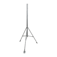 SMTR1.5-p.png Mástil de 2" x 1.5 metros con Tripie para Instalación en losa. Acero Galvanizado en Caliente.