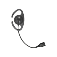 ​Auriculares de gancho en forma de "C" con cable de fibra trenzada y conector SNAP. Requiere micrófono de solapa de 1 o 2 hilos de la Serie SNAP.