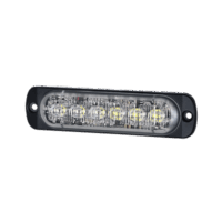 Luz Auxiliar de 12 LED, Rojo/Azul, SAE, Bisel Negro, Lente Transparente