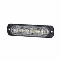 Luz Auxiliar de 12 LED, Rojo/Claro, SAE, Bisel Negro, Lente Transparente