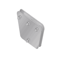 Placas igualadoras con tornillería y separadores, para 3 retenidas. Galvanizado en inmersión (20x20x30 cm).