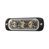 Luz Auxiliar de 3 LED, Ambar, SAE, 12-24 Vcd, Lente transparente