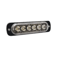 Luz Auxiliar de 6 LED, Ambar, Bisel Negro, Lente Transparente