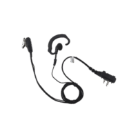 SPM330SEBF-p.png Micrófono de solapa con gancho suave para la oreja y fibra trenzada para puerto de accesorios Icom de 2 pines con tornillos