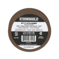 ST1707566BR-p.png Cinta Eléctrica STRONGHOLD para Aislar, de PVC, Uso General Reparación y Mantenimiento, Grosor de 0.18mm (7 mil), Ancho de 19mm, y 20.12m de Largo, Color Café