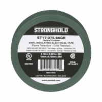 ST1707566GR-p.png Cinta Eléctrica STRONGHOLD para Aislar, de PVC, Uso General Reparación y Mantenimiento, Grosor de 0.18mm (7 mil), Ancho de 19mm, y 20.12m de Largo, Color Verde