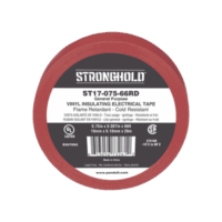 ST1707566RD-p.png Cinta Eléctrica STRONGHOLD para Aislar, de PVC, Uso General Reparación y Mantenimiento, Grosor de 0.18mm (7 mil), Ancho de 19mm, y 20.12m de Largo, Color Rojo